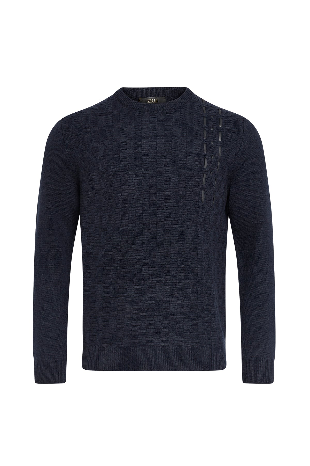 Pull à col rond à manches longues en cachemire - Dark Navy