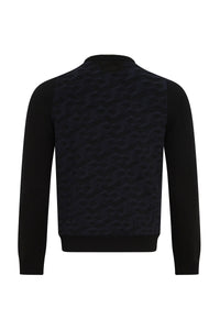 Pull à col rond à manches longues en cachemire - Black