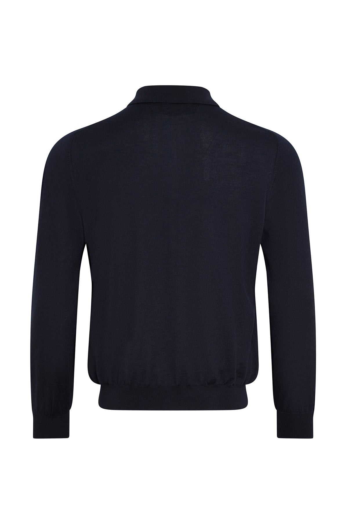 Polo à col zippé et manches longues en cachemire - Dark Navy