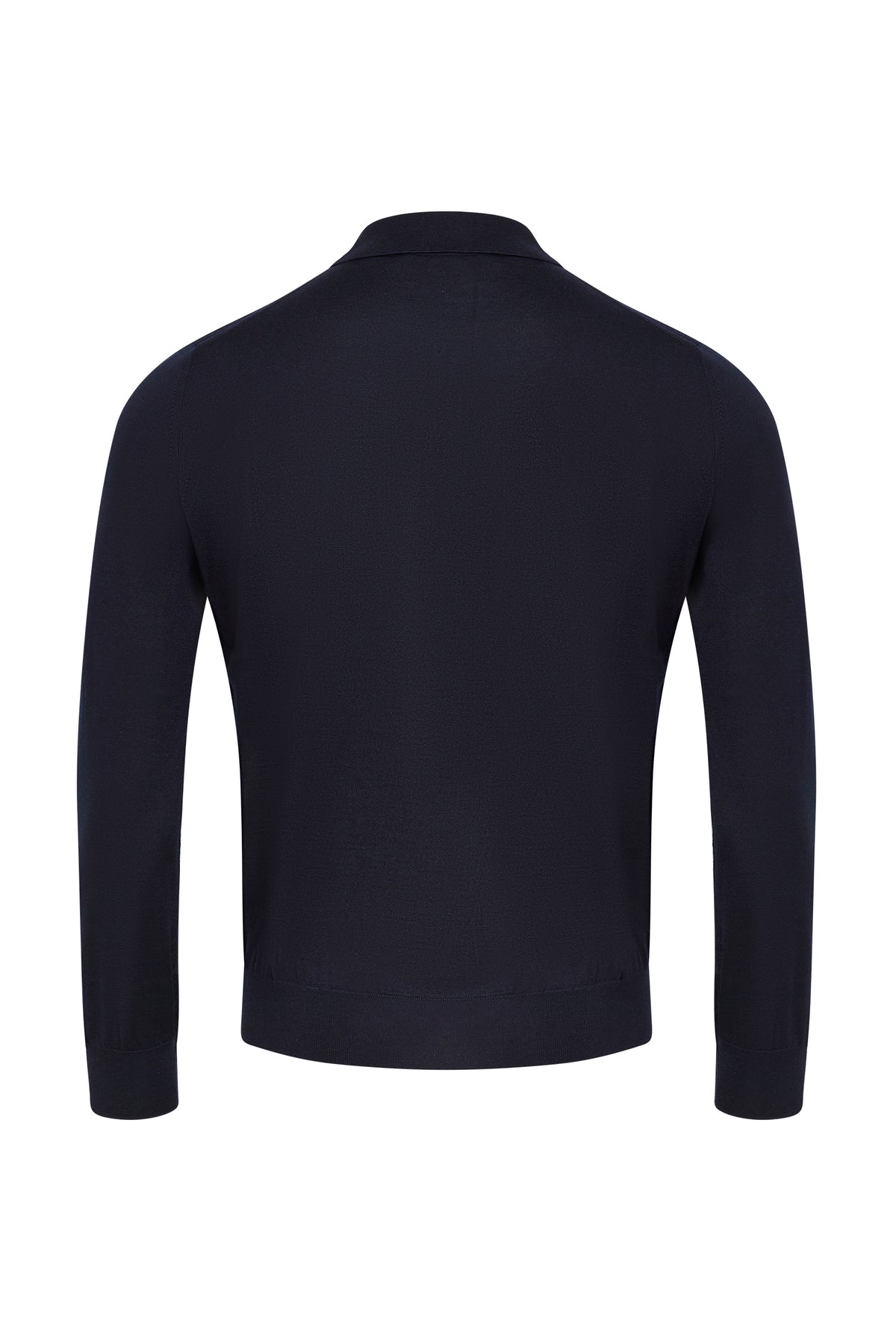 Polo à col zippé et manches longues en cachemire - Dark Navy