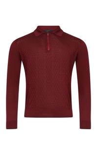 Polo à col zippé et manches longues en soie - Ruby