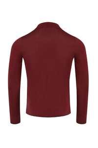 Polo à col zippé et manches longues en soie - Ruby