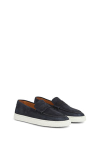 Baskets basses en cuir précieux - Dark Navy