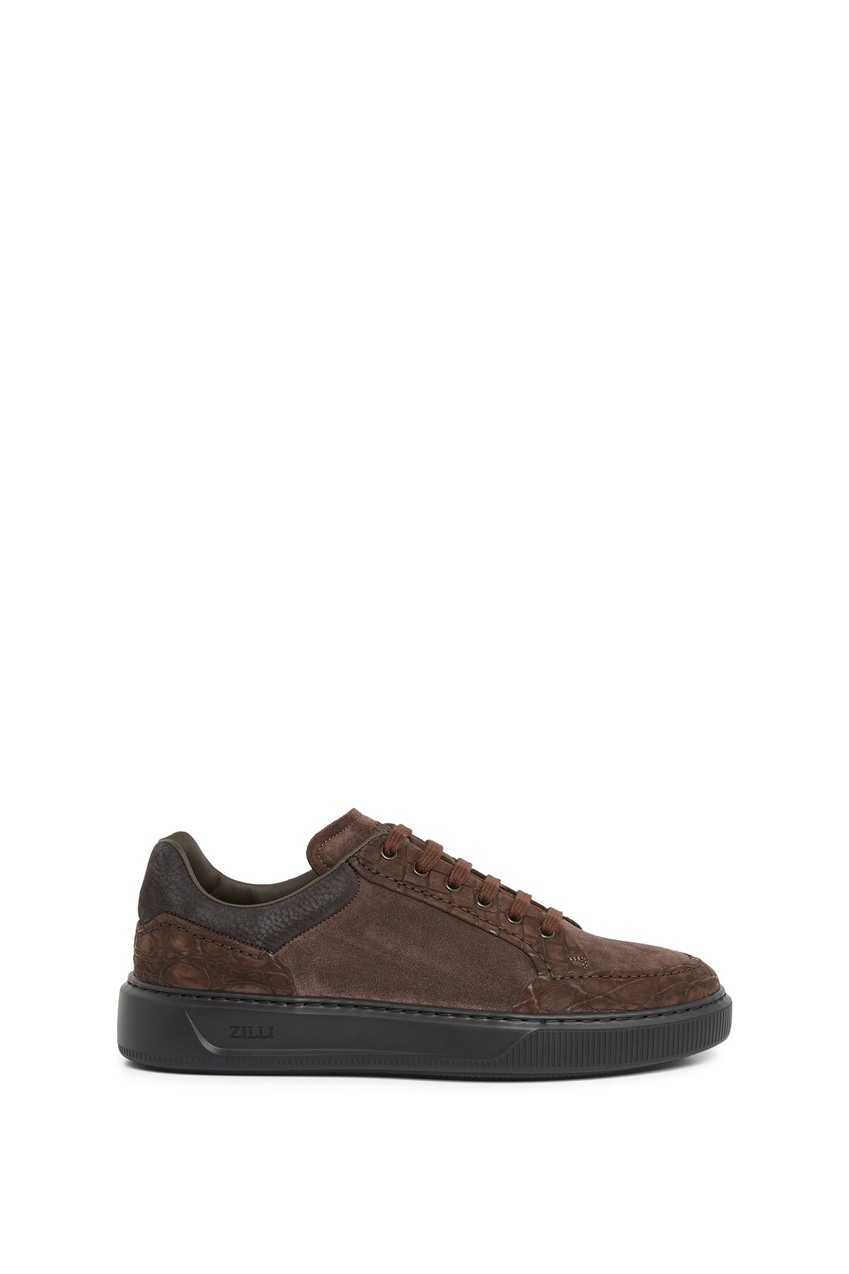 Sneakers basses en cuir - Brown