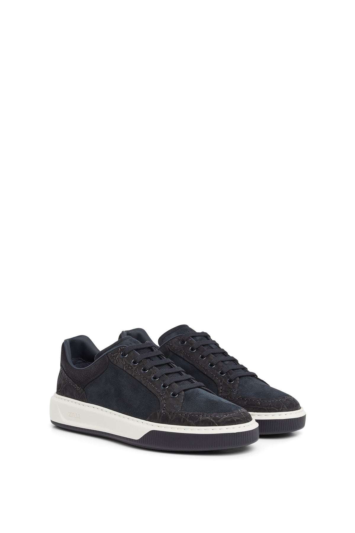 Baskets basses en cuir précieux - Dark Navy