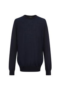 Pull à col rond en cachemire et soie mélangée - Dark Navy
