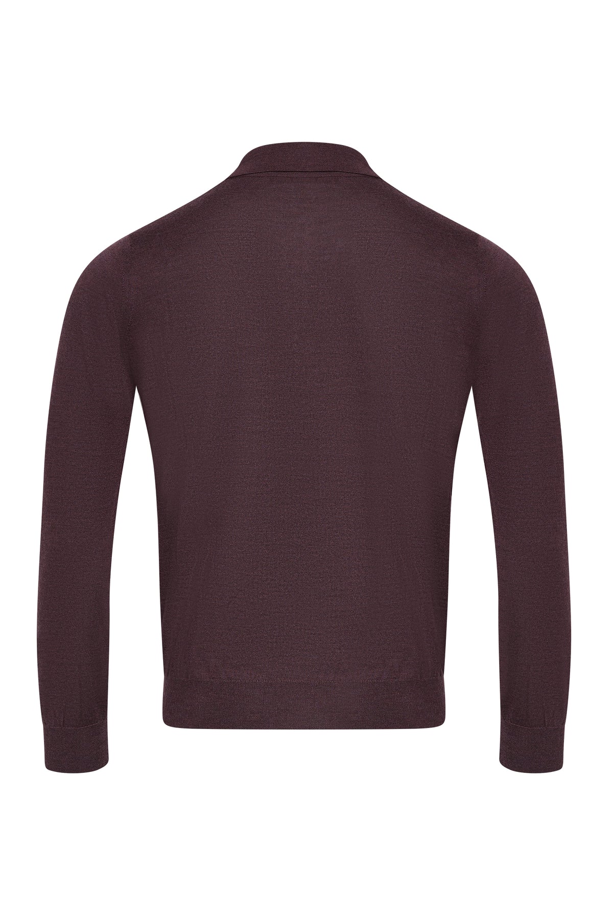 Polo à col zippé et manches longues en cachemire - Deep Cherry