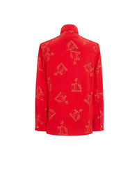 Blouse à col montant en soie - Rubis