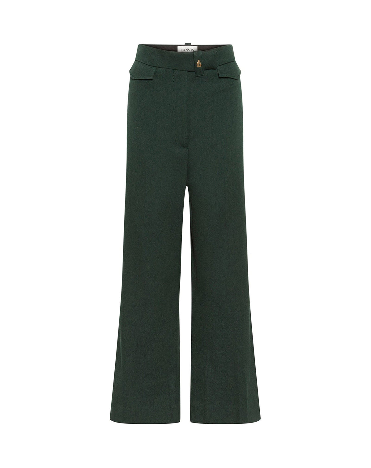 Pantalon droit en laine - Vert Sapin