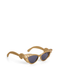 Lunettes de soleil chat à cristaux - Or