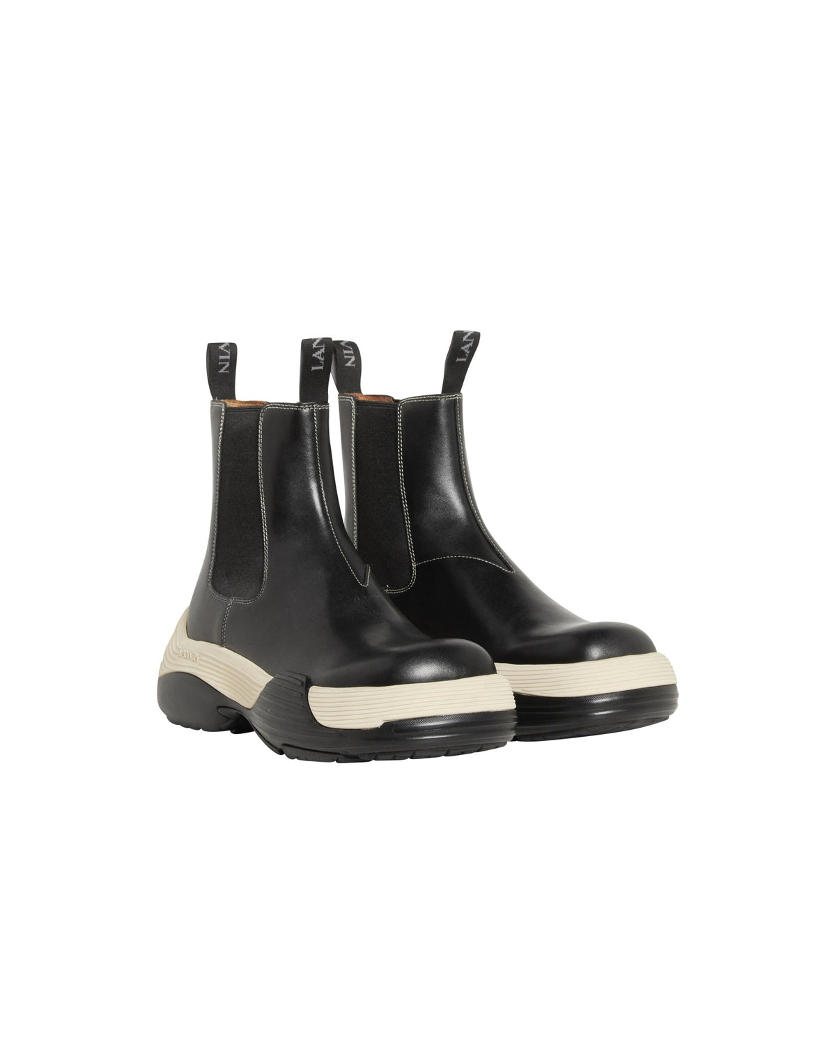 Bottines Flash-x en cuir - Noir & Creme