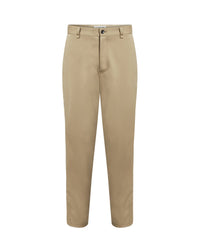 Pantalon droit à poches en laine - Camel