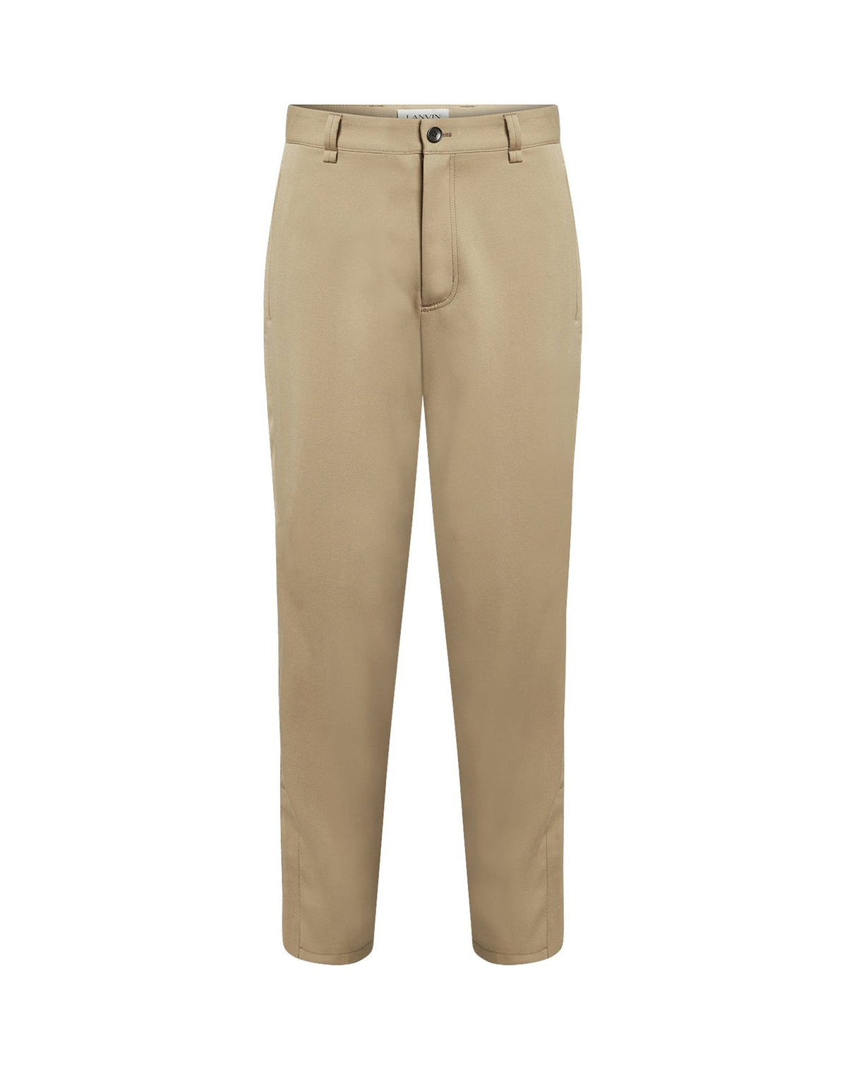 Pantalon droit à poches en laine - Camel
