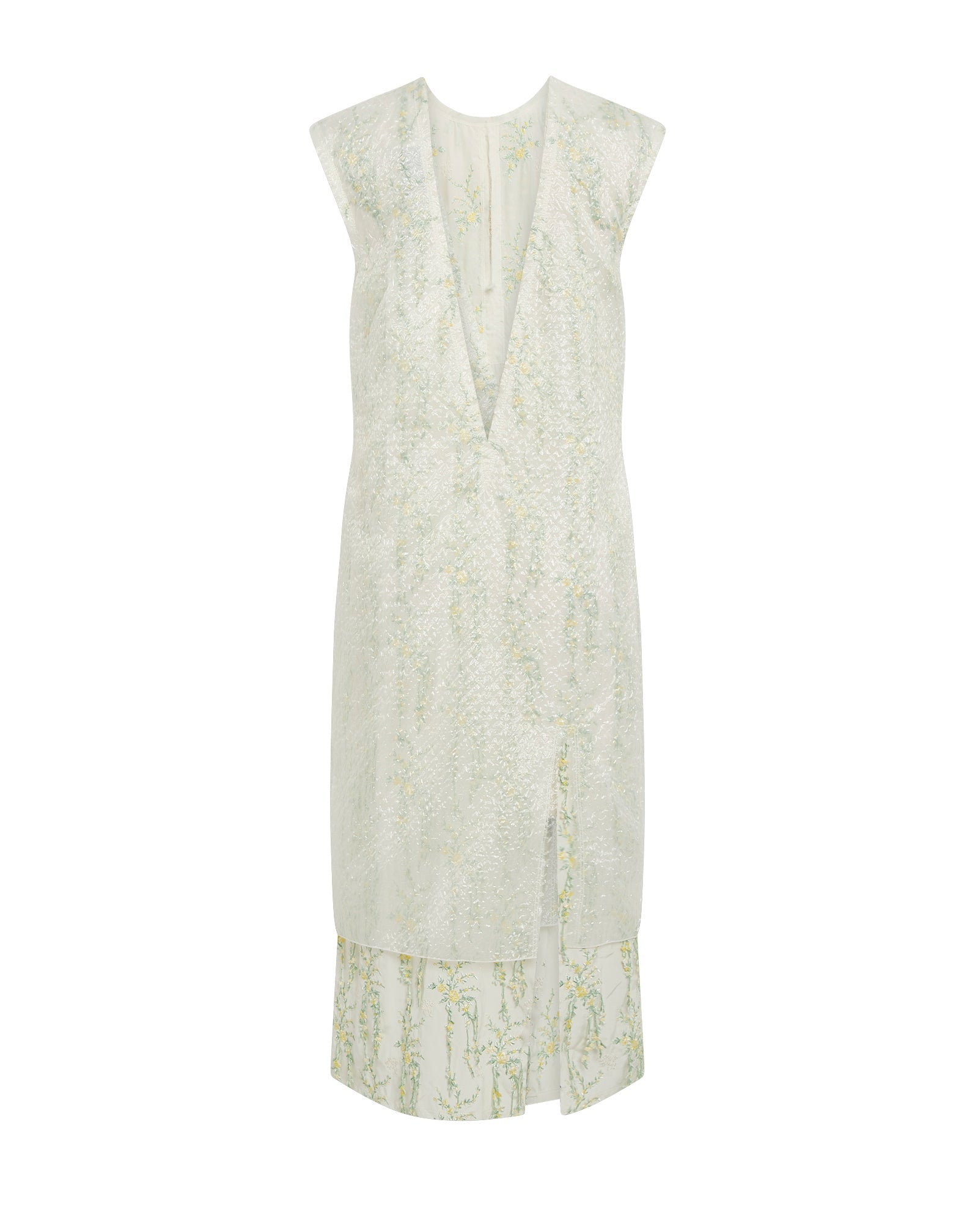 Robe midi à col en V au dos - Transparent