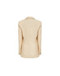 Veste ceinturée à boutons - Beige Clair