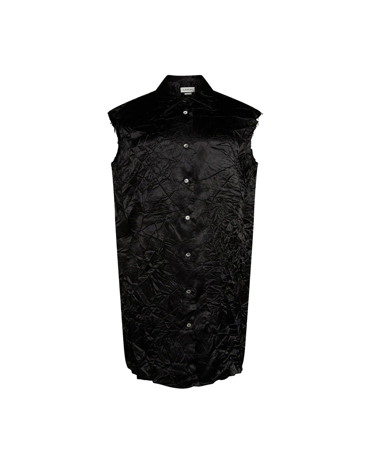 Robe chemise courte sans manches - Noir