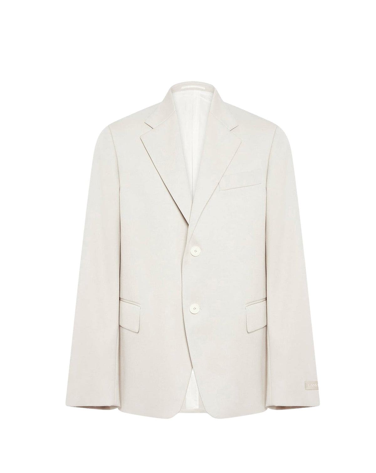 Blazer à simple boutonnage en laine - Mastic