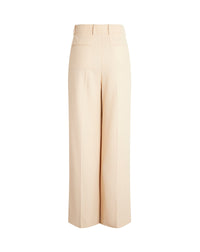 Pantalon sur mesure à jambes larges en laine - Sable