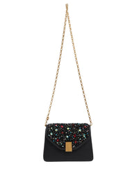 Sac à rabat en cuir - Multicolore