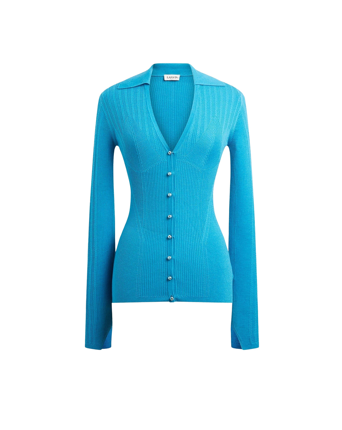 Cardigan ajusté à boutons en soie - Piscine