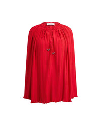 Long sleeve pleated blouse open neck - Flamme