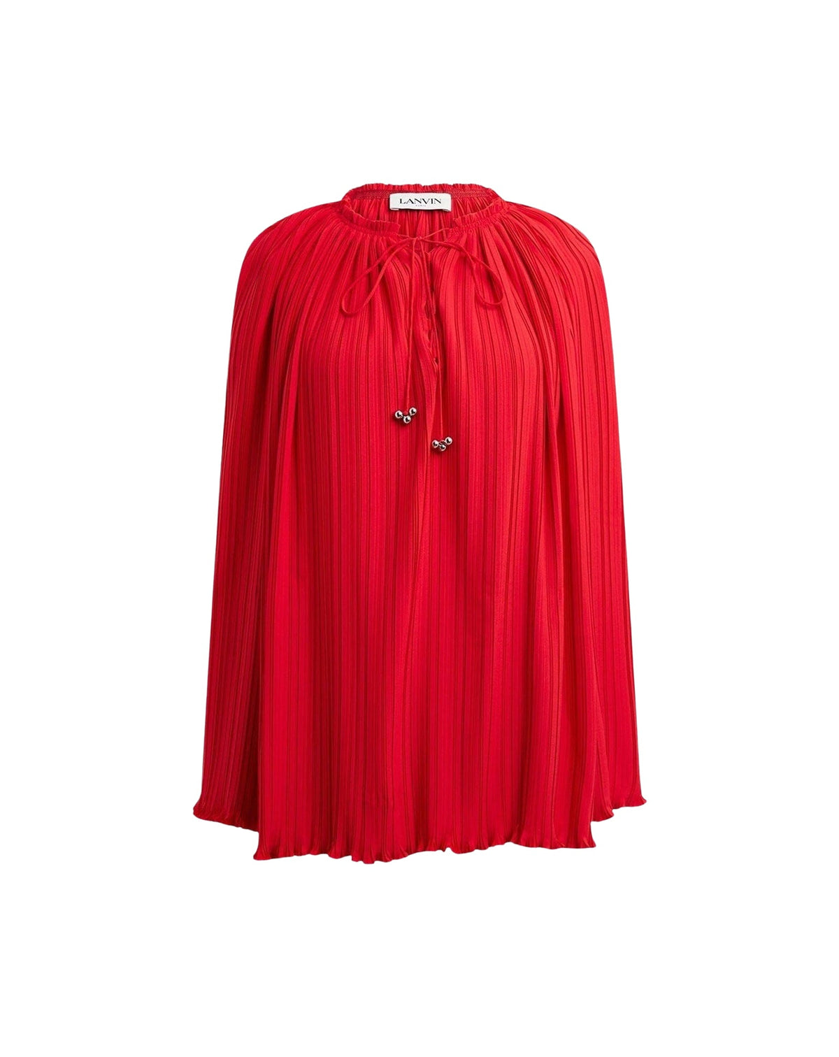 Long sleeve pleated blouse open neck - Flamme