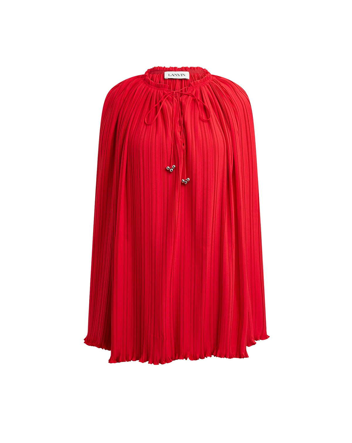Long sleeve pleated blouse open neck - Flamme