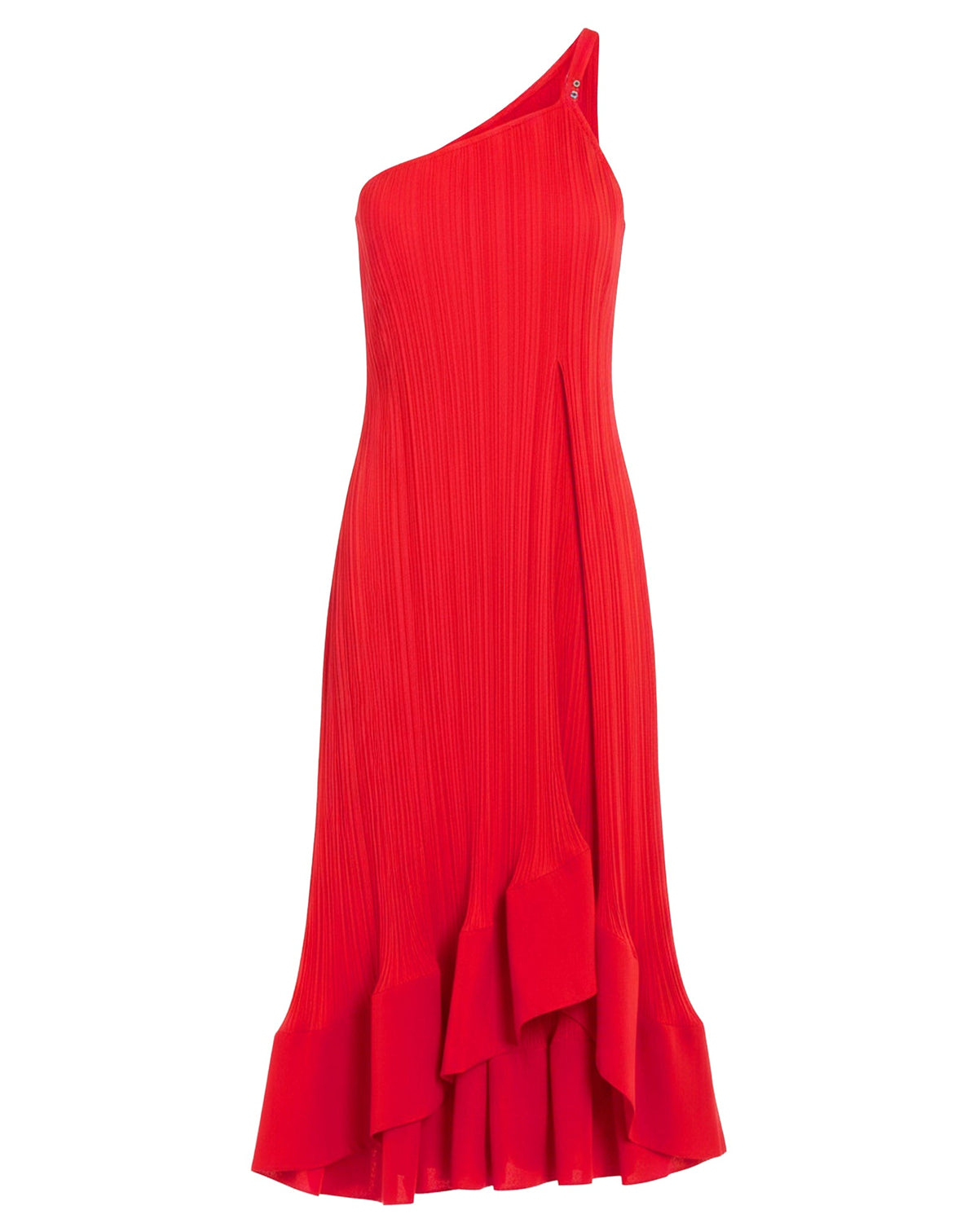 One shoulder pleated long dress - Flamme