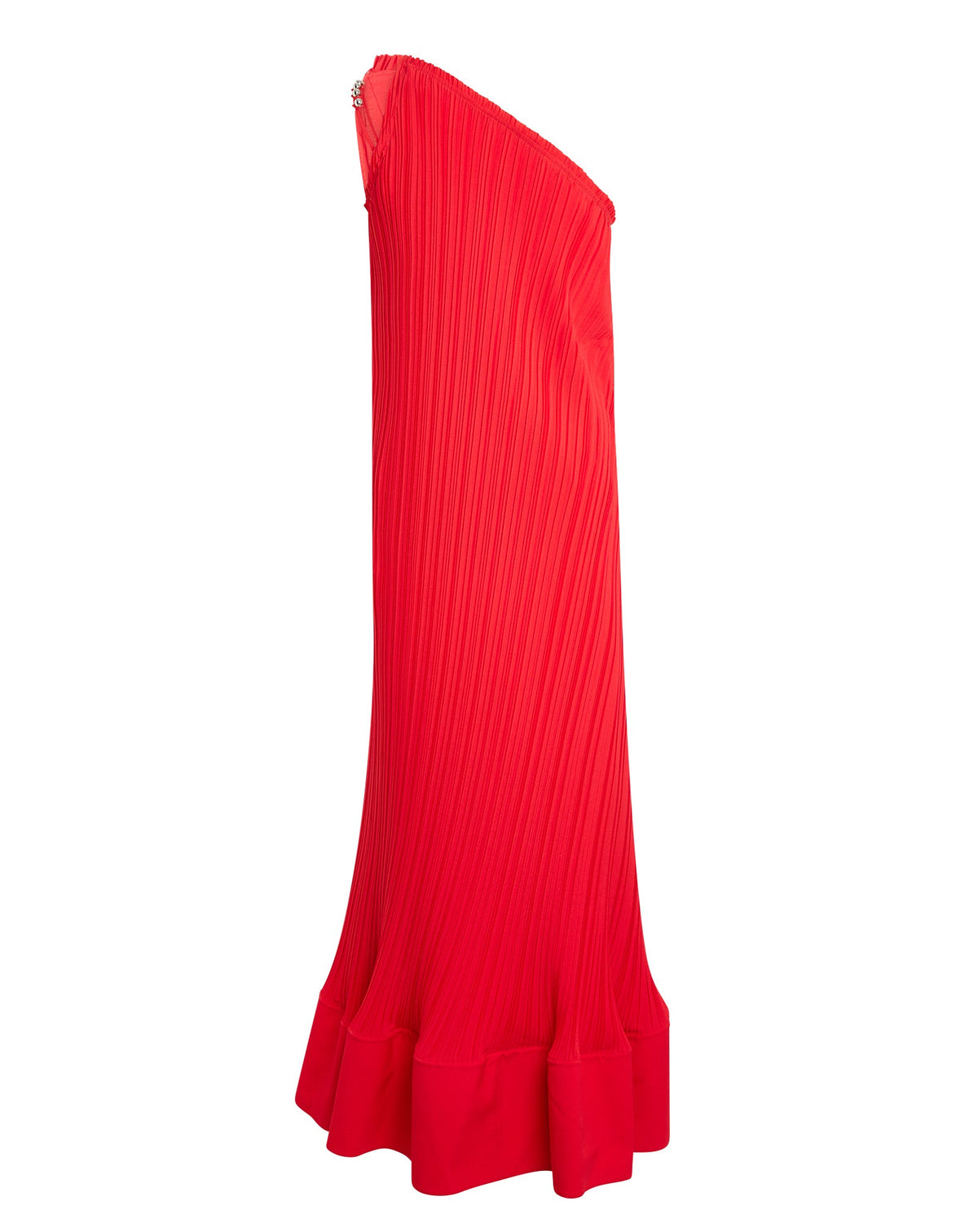 One shoulder pleated long dress - Flamme