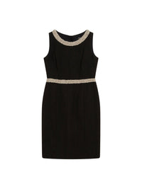 Straight-cut sleeveless cotton dress - Black