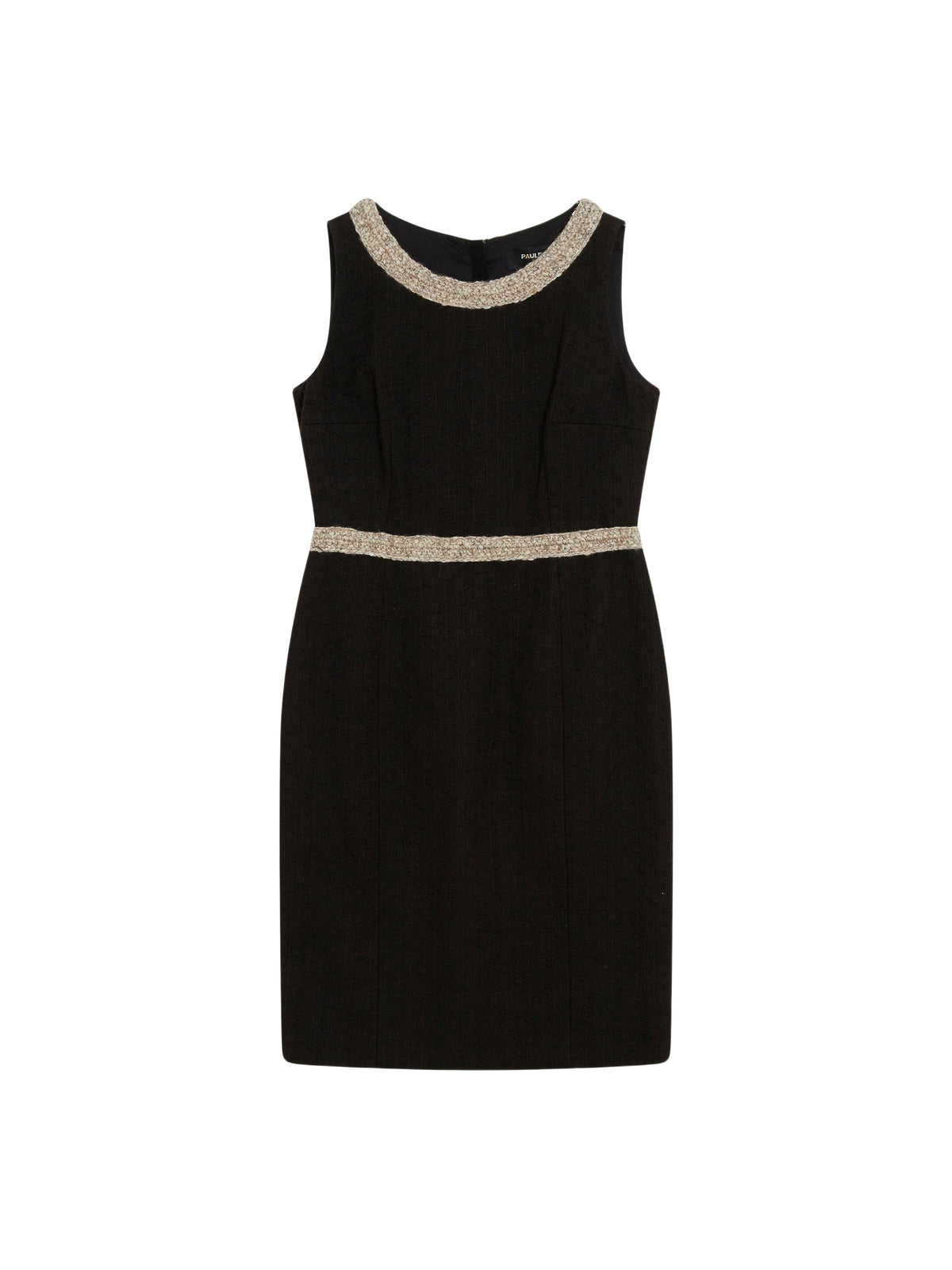 Straight-cut sleeveless cotton dress - Black