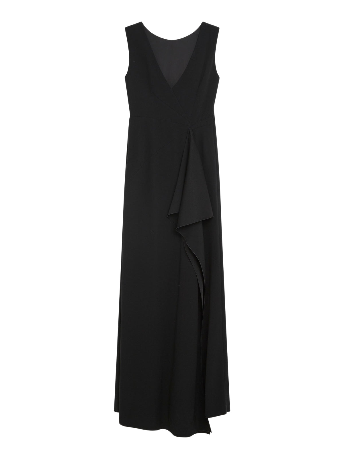 Long dress with a V-neck - Black