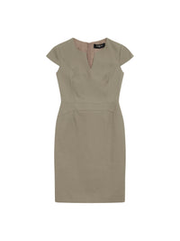 Short-sleeved cotton dress - Taupe