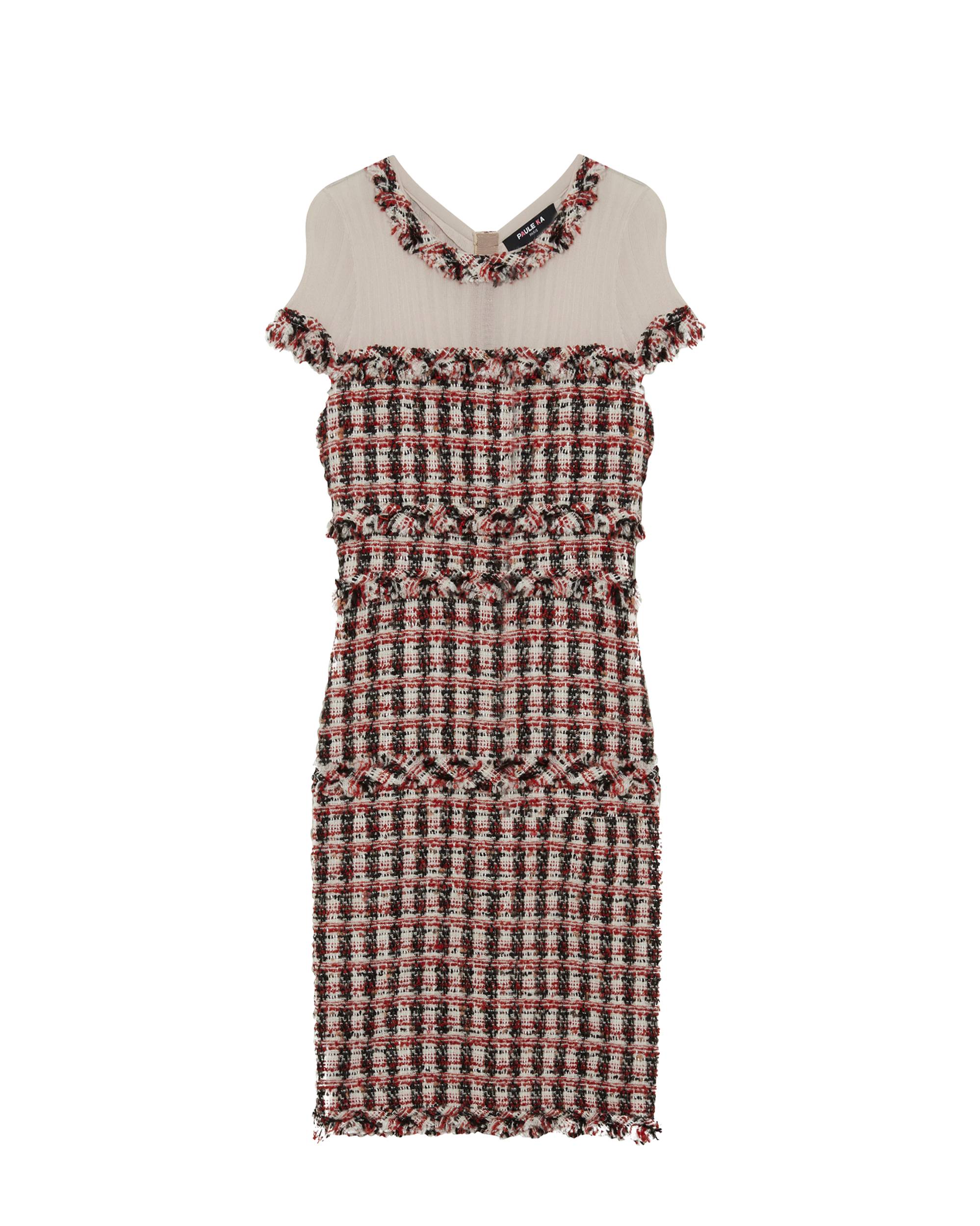 ROUGE ROBE BI-MATIERE