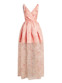 Long satin dress with straps - Eau de Rose
