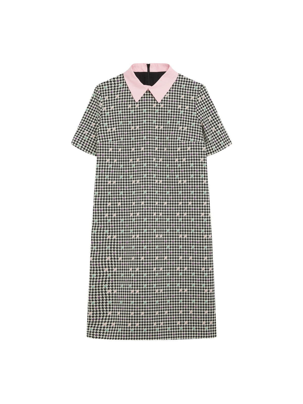 Short-sleeved A-line cotton dress - Multicoloured