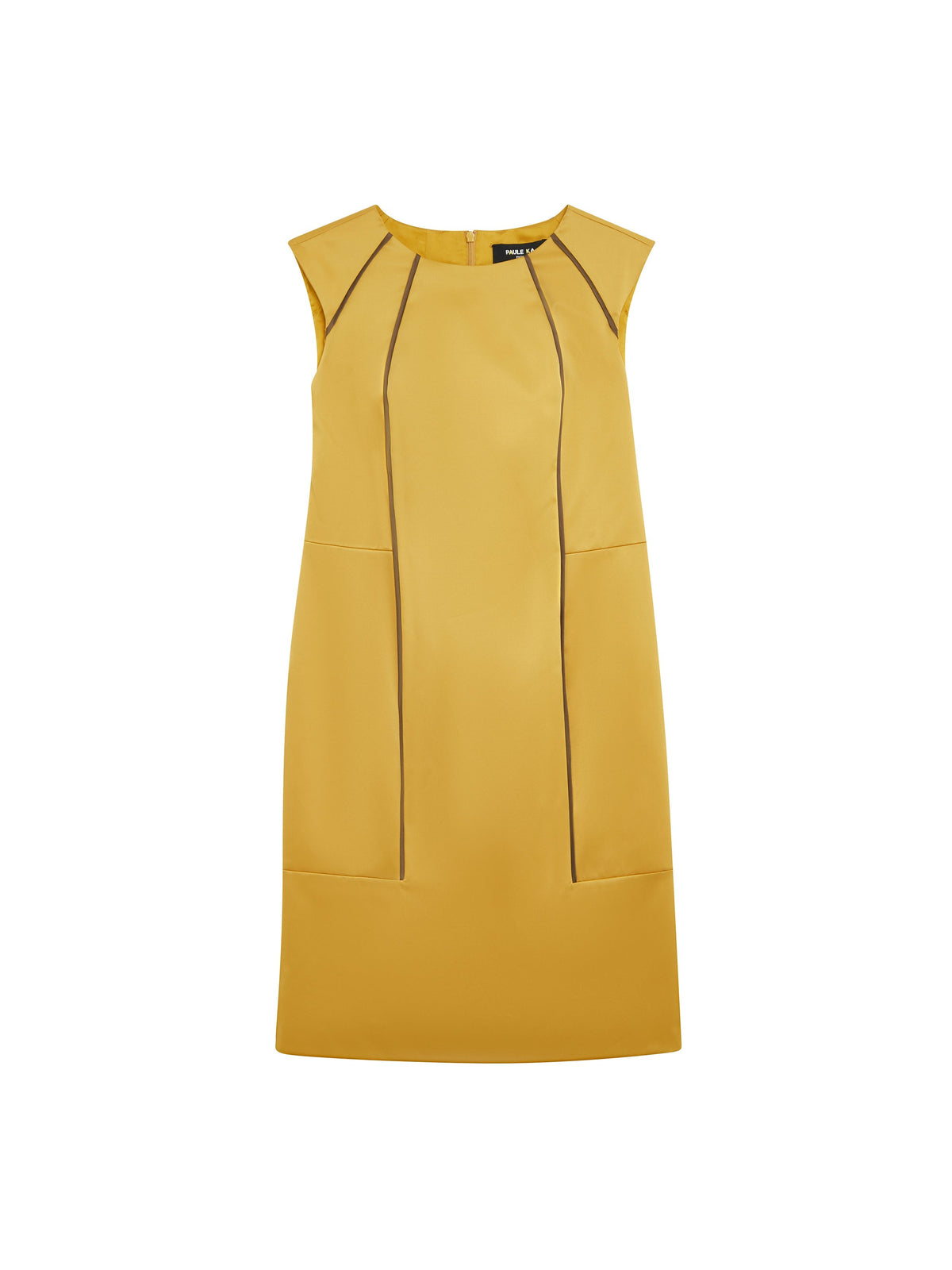 Sleeveless dress with a round neckline - Ochre & Khaki