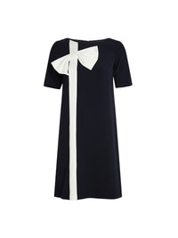 ZZSHOOTING MARINE / BLANC CASSE ROBE MC