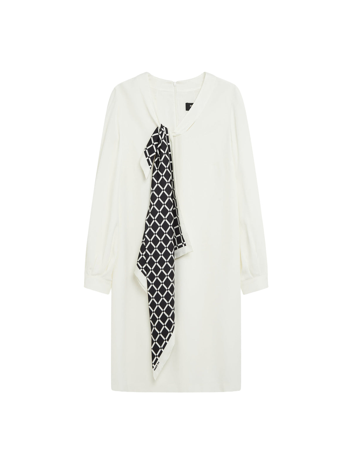 Dress with detachable scarf - Off-white
