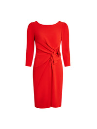 Mid-length-sleeved dress - Orange