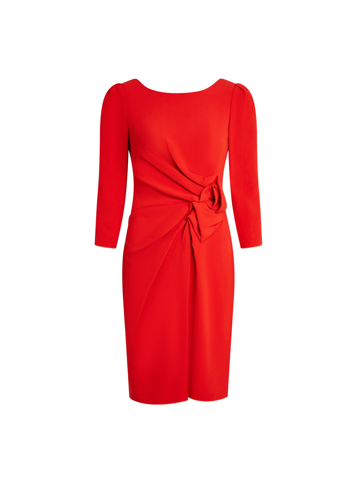 Mid-length-sleeved dress - Orange