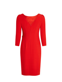 Mid-length-sleeved dress - Orange