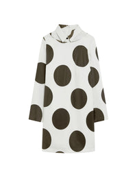 Wool polka-dot dress with a pointed collar - Off-white & Black