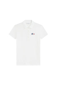 Polo boutonné avec logo - Blanc