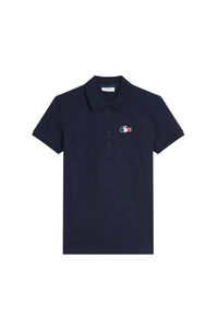 Button-down polo shirt with logo - Navy
