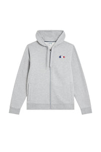 Sweat à capuche zippé - Argent Chiné