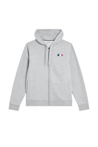 Sweat à capuche zippé - Argent Chiné