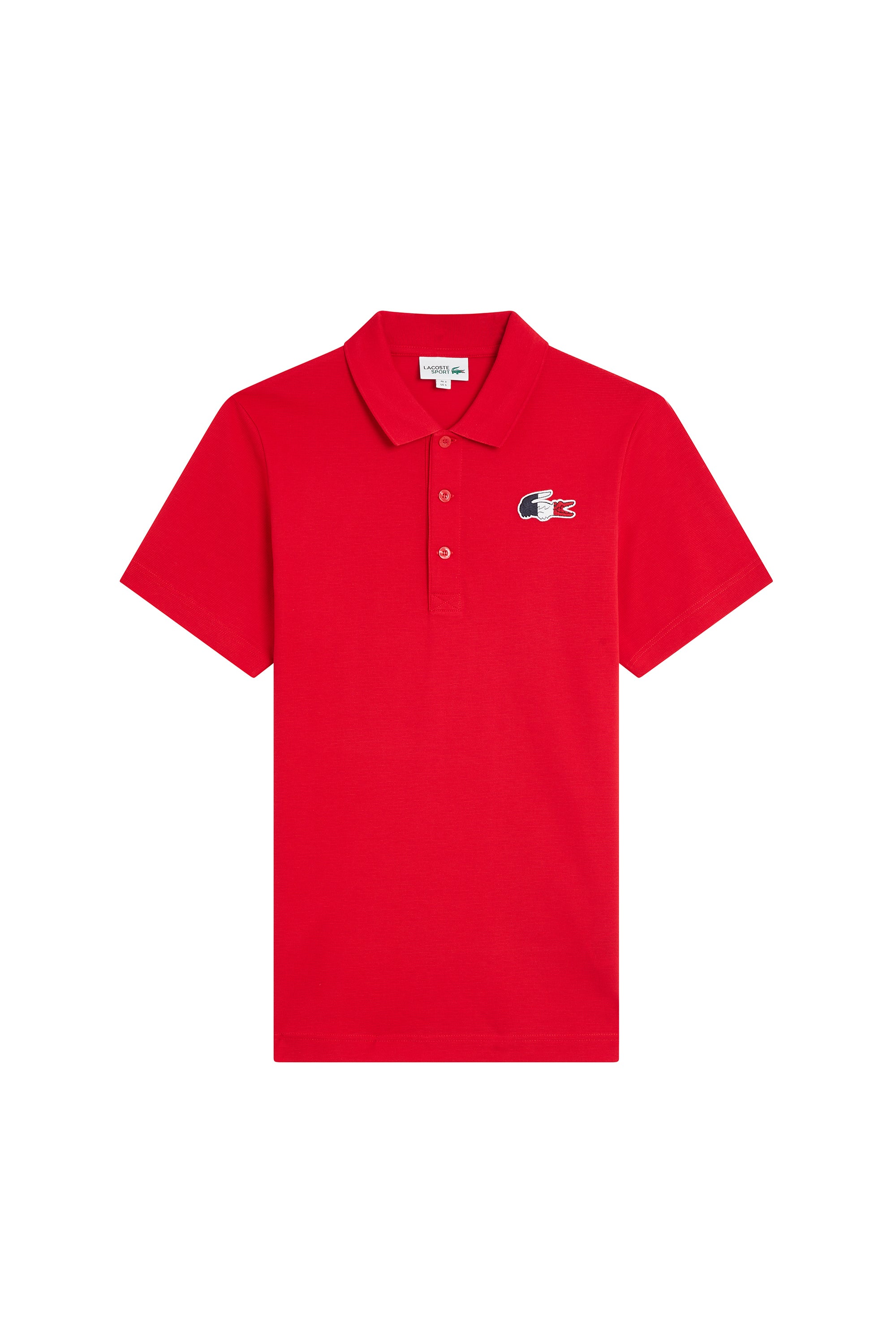 Button-down polo shirt with logo - Red
