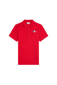 Polo boutonné avec logo - Rouge