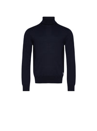 Pull à col roulé avec logo - Marine
